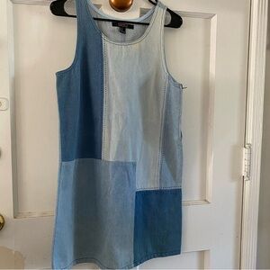 NWOT Patchwork Sleeveless Denim Dress in Women’s Medium